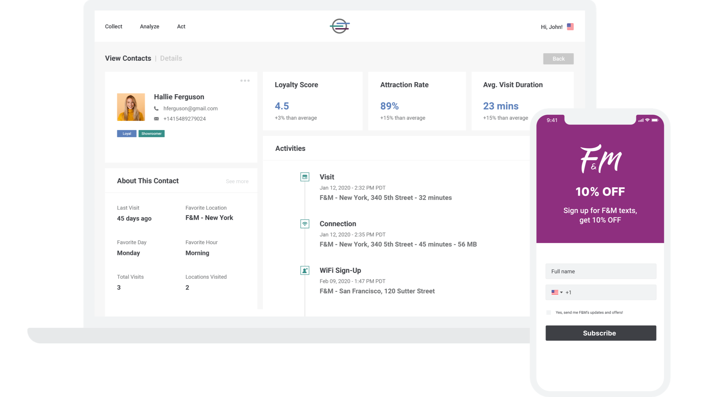 Collect on-site subscribers leveraging your WiFi infrastructure